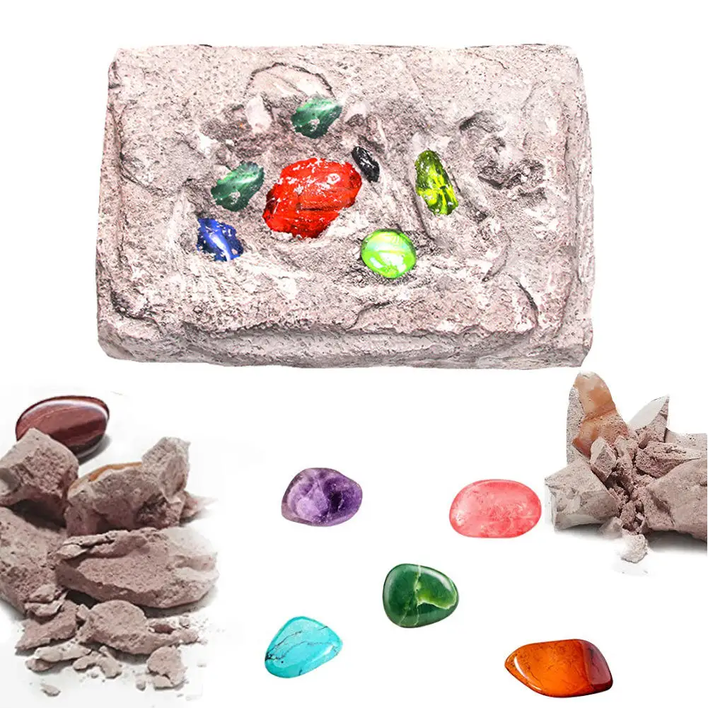 DIY Gem Minerals Gypsum Archaeology Toy Set Dig And Discover Gem DIY Excavation Educational Toys For Kids
