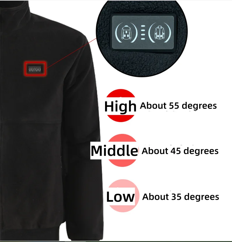 New Intelligent Smart Heating Graphene Jacket Warm Fleece Heating Jacket electric heating USB constant temperature