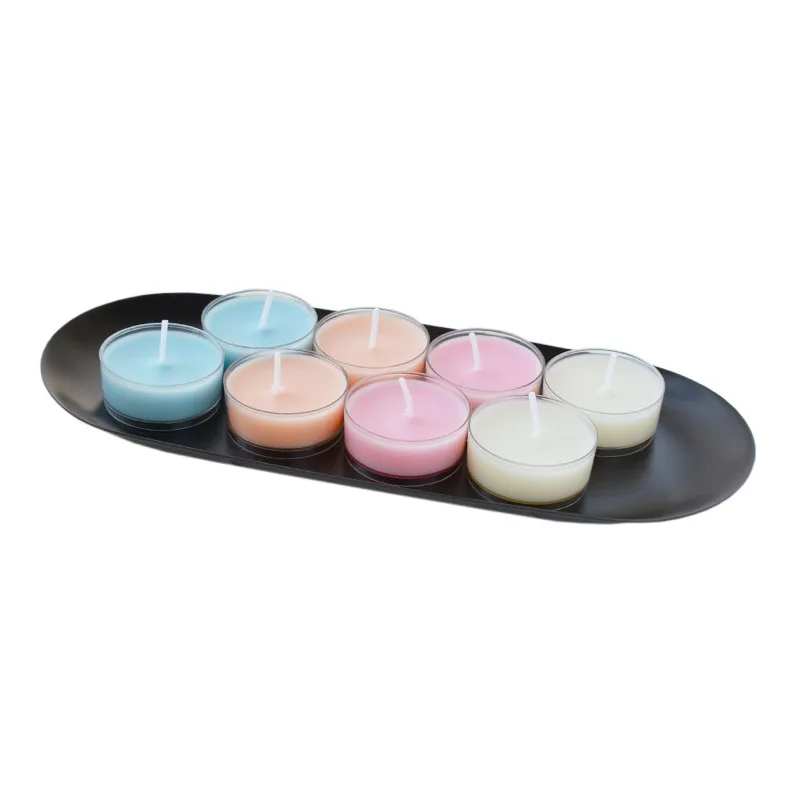 Manufacturers Sales 10-Piece round Acrylic Tea Light Candle Holder Soy Wax Smokeless Candle-Boxed