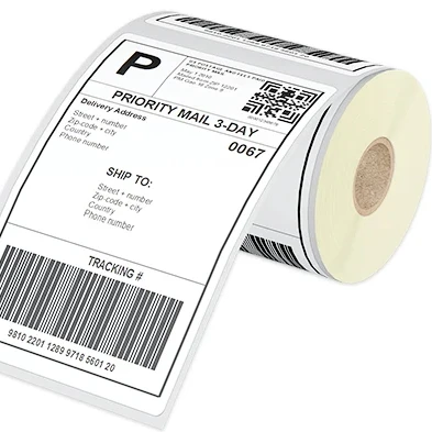 Shipping Label Free Sample Hot Sell A6 100x150 Thermal Sticker Paper Adhesive Label for Thermal Printer Waybill