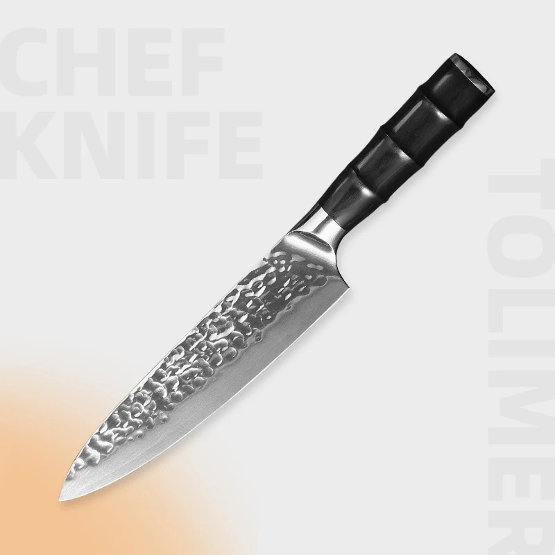 OEM Brand Design 5CR15MOV Stainless Steel Chef Knife With Pakka wood Black Handle Kitchen 8Inch Cleaver Chef Knife