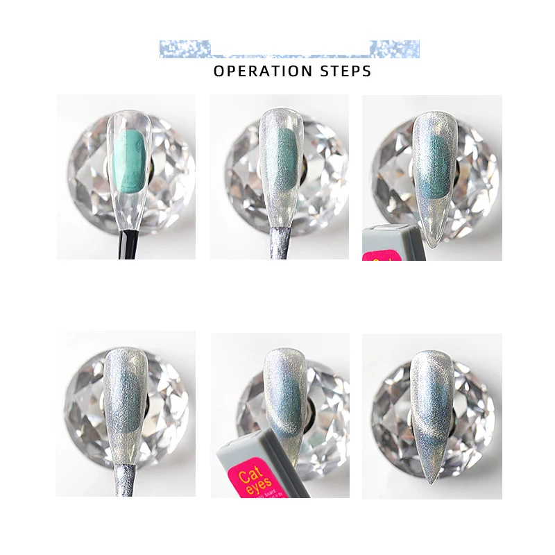 Glitter Spar Silver 5g Magnetic Polished Cat Eye UV Gel Holographic Laser Glitter Varnish Nail Art