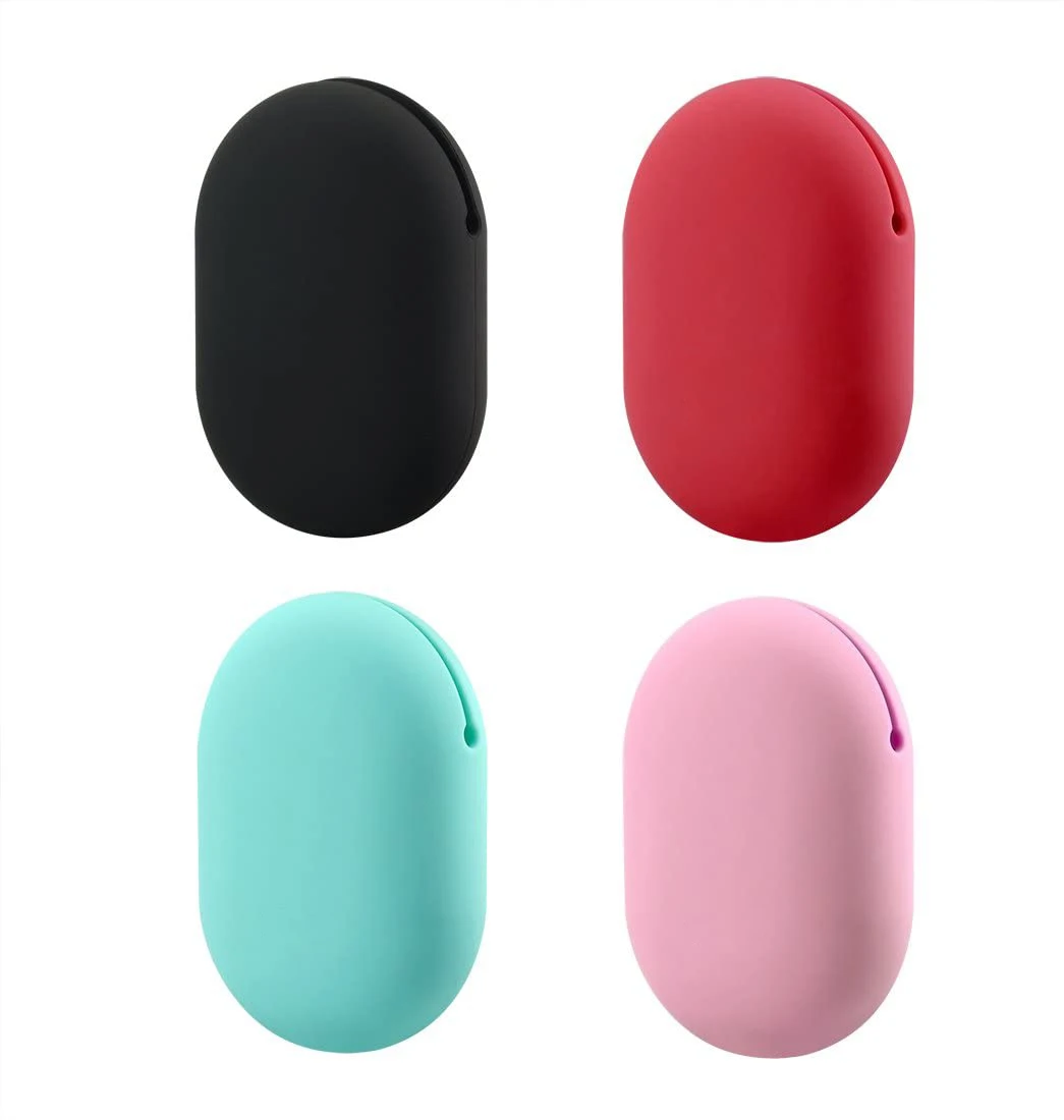 Portable Silicone Earphone Bag Mini Small Earphone Carrying Case Soft Waterproof Silicone Data Cable Storage Bag