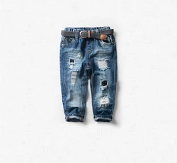 wholesales cool little boys toddler baby denim jeans children ripped hole kids jeans pants