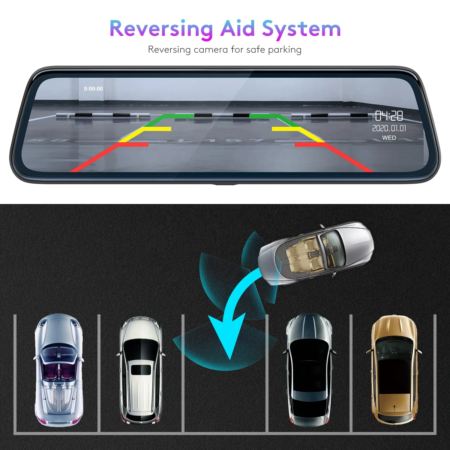 ThiEYE Car Camera CarView 2 Dual Lens Full HD 1080P Mirror Rearview 10 inch With Touch Screen Video Recorder Camcorder