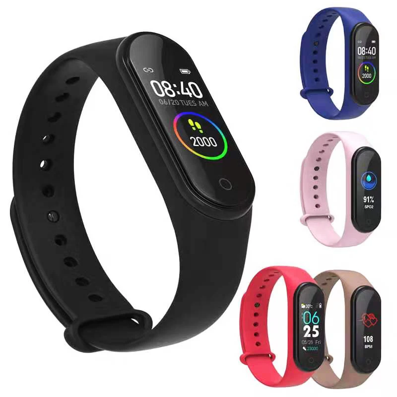 2021 Latest M4 Smart Watch  Sport Bracelet Wristband Waterproof Low Price Cheap M3 Smart Watch Heart Rate Monitor