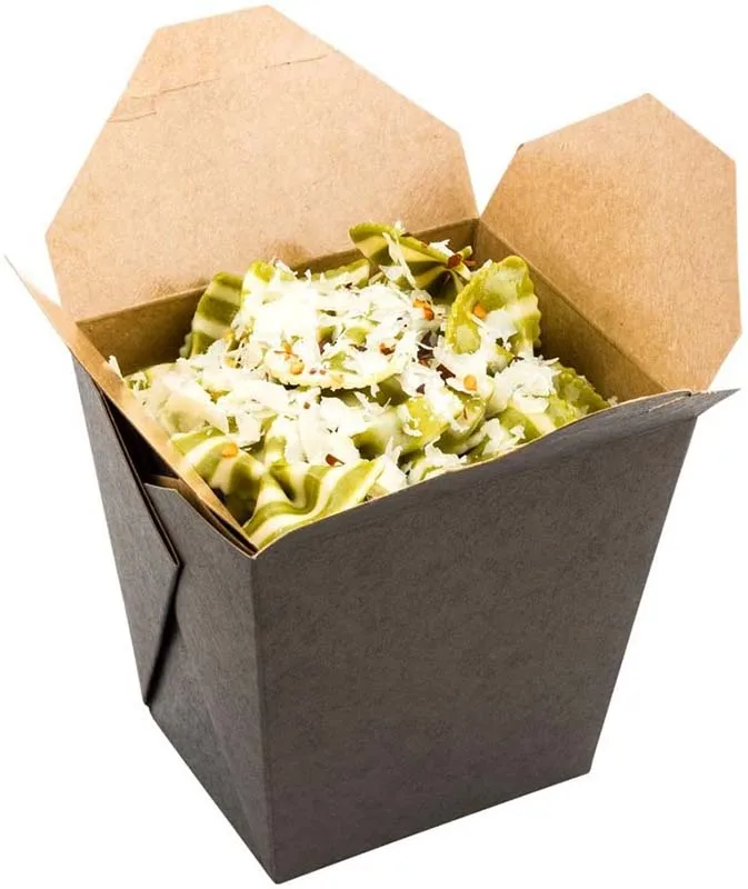 8 Ounce Take Out Boxes, Tab-Lock, Gray Paper Take Home Boxes, Recyclable, For Restaurants