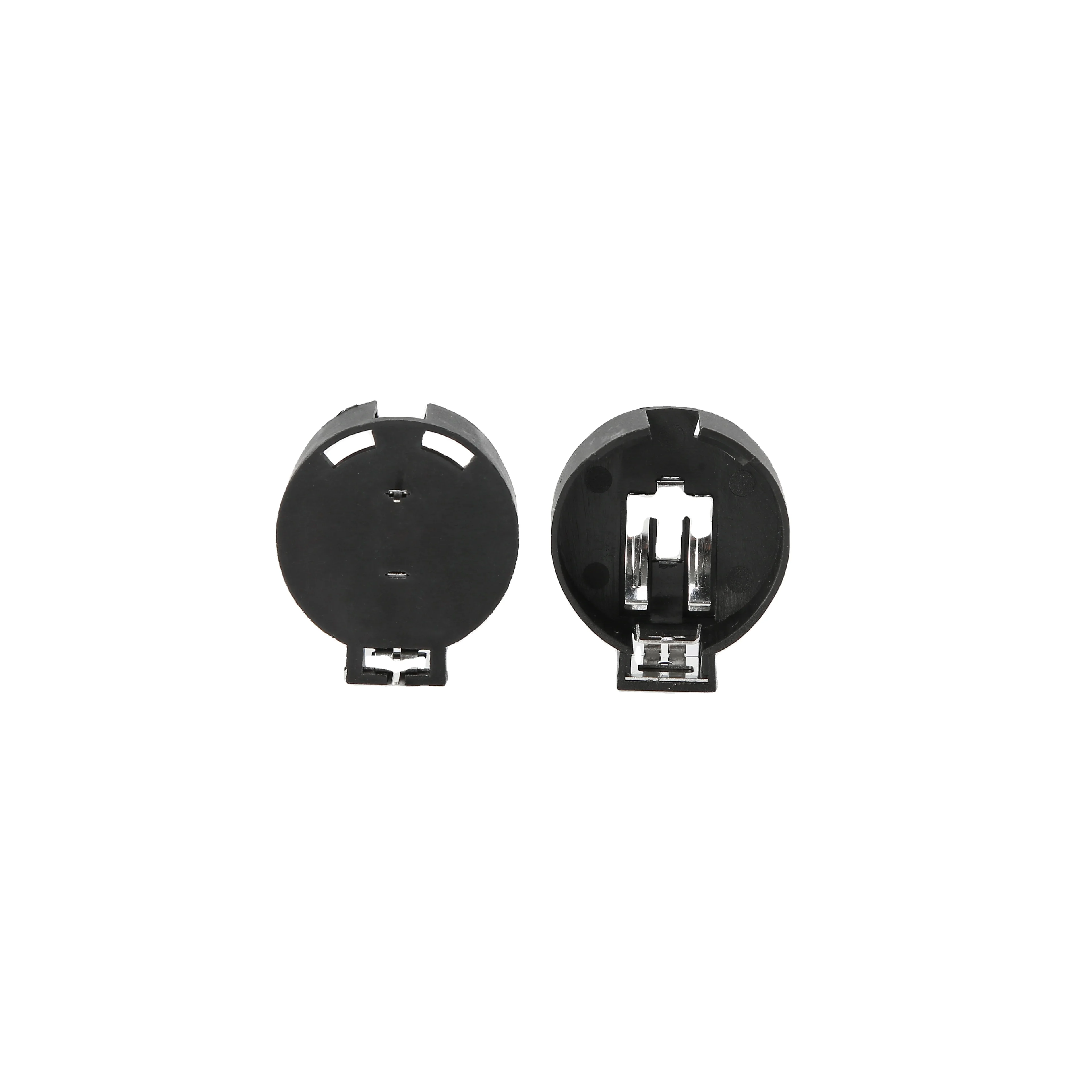 Durable black round BS-2450-1 without ribs CR2450 button battery holder with nickel tin plating