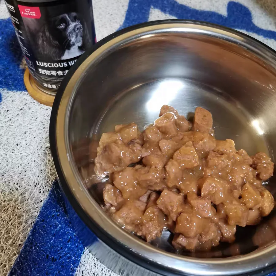 Factory Custom High Quality 375g Large Cans Of Beef And Chicken Flavor 6 Cans Dog Snack Wet Food Meat Block