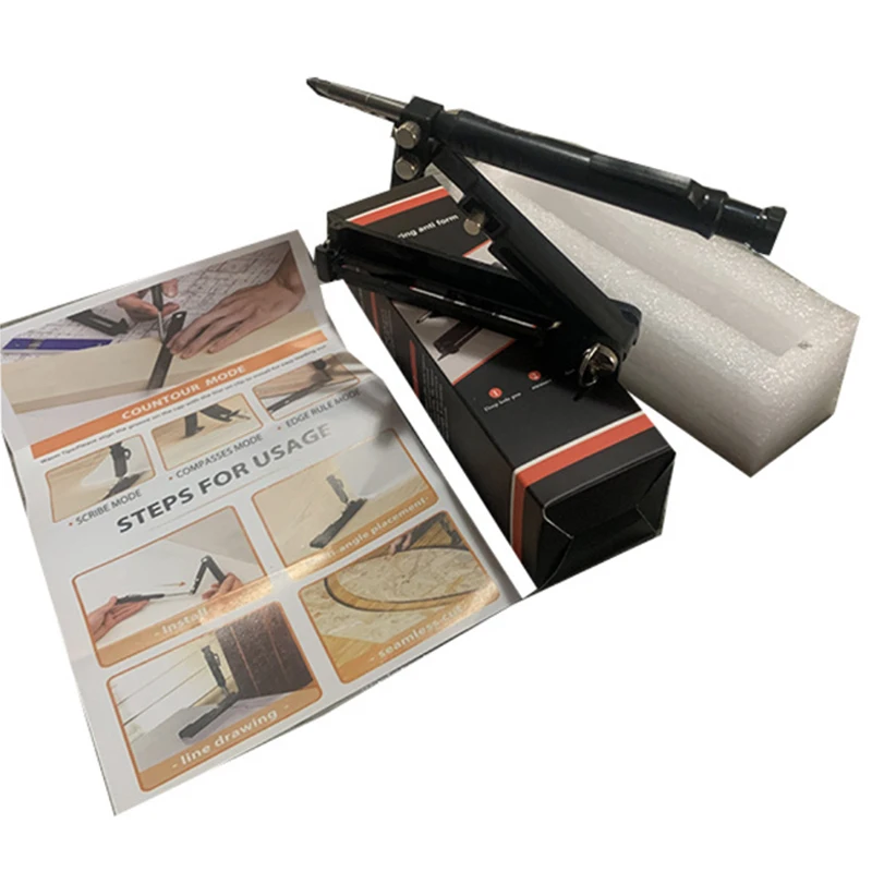 Multifunctional Adjustable Woodworking Deep Hole Pencil Construction Marking Measuring Scribing Tool Profile Scribing Ruler