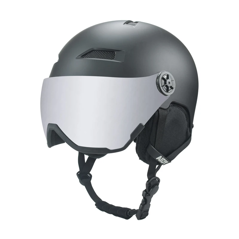 Certified adult ski helmet fashion snow sports helmet kids adjustable visor goggles removable earmuffs snow ski snowboard helmet