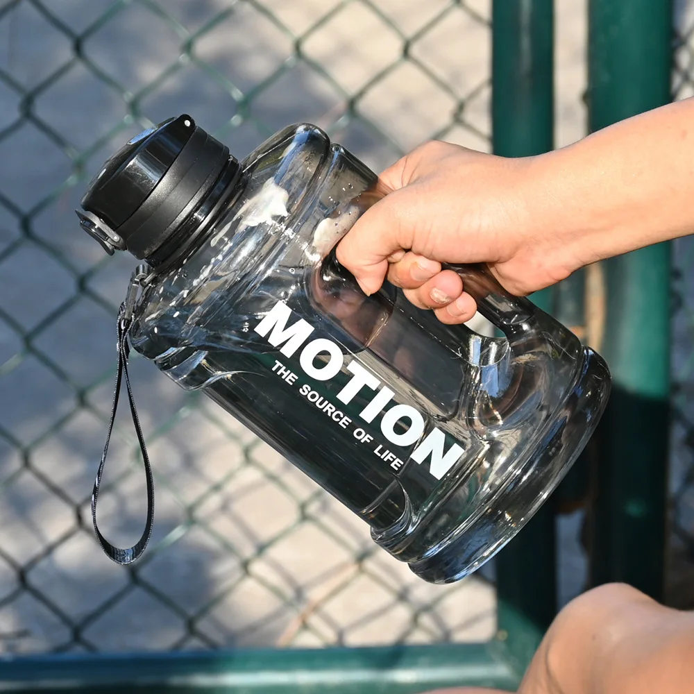 Motivational BPA Free Large Capacity 1.5L 2.2L Sport Plastic Water Bottles With Straw Fitness GYM Outdoor