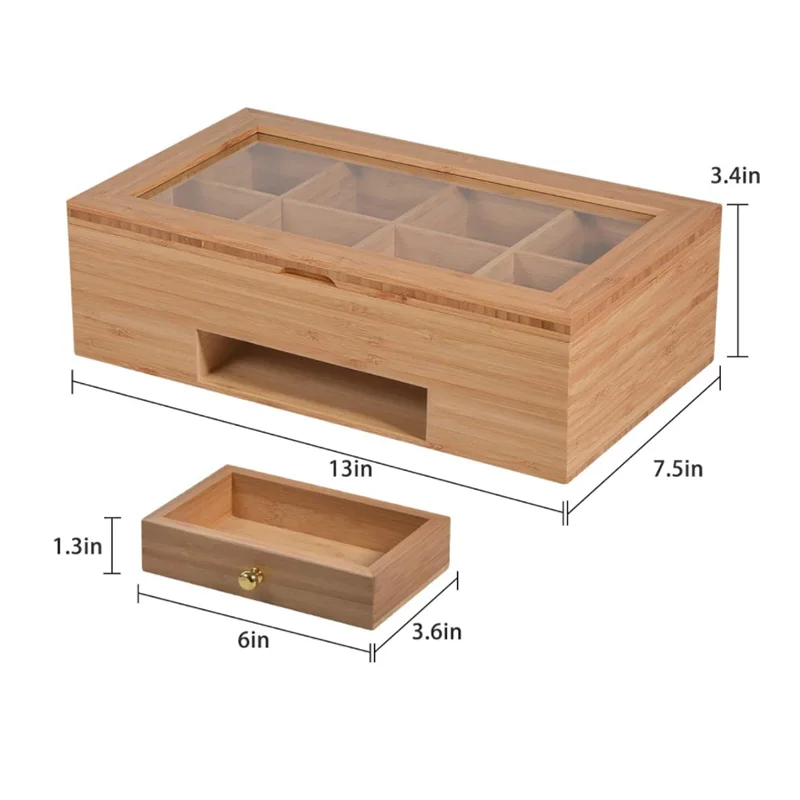 8 compartments 1 drawer Brushes teabag, Eyeshadow, Lotions, Lipstick, Nail Polish Makeup Desk Cosmetic Storage Box Organizer