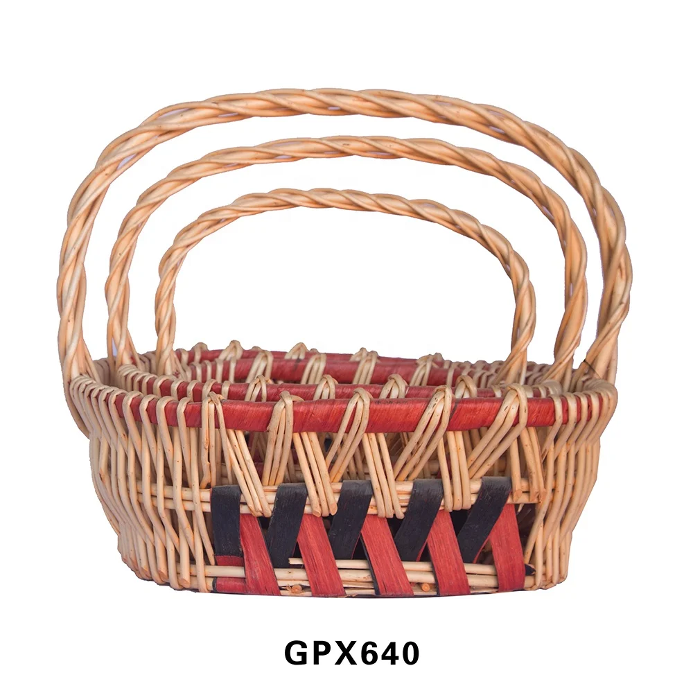 Water Hyacinth Basket Laundry Storage Basket Made in China Round Wicker Baskets With Handle Wicker Woven Natural
