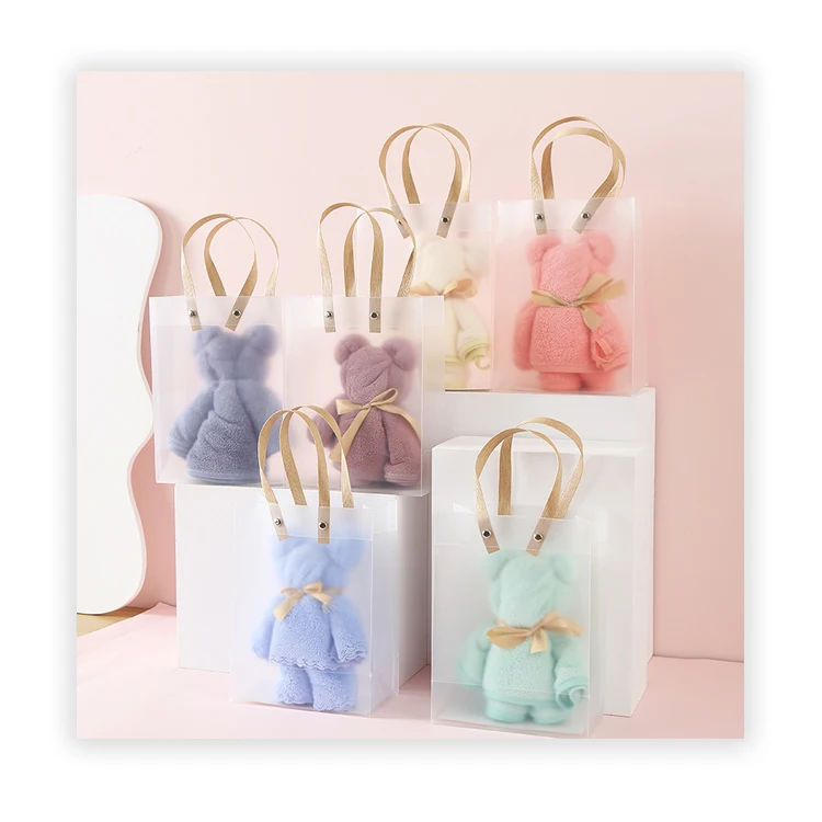 Оптовая продажа полотенца мультяшный плюшевый мишка коралловые бархатные полотенца Свадебные Подарки Наборы полотенец