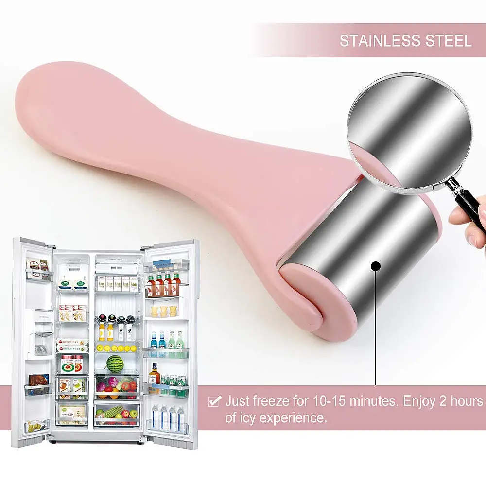 Ice Roller for Face & Eye Puffiness Cold Skin Care Facial Lymphatic Drainage Dark Circles Migraine Relief Massage Tool