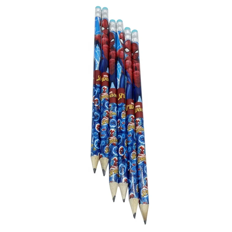 Factory Wholesales Cartoon Fancy Wood HB Pencil With Eraser Stationery Sets For School Durable Pencil Sets