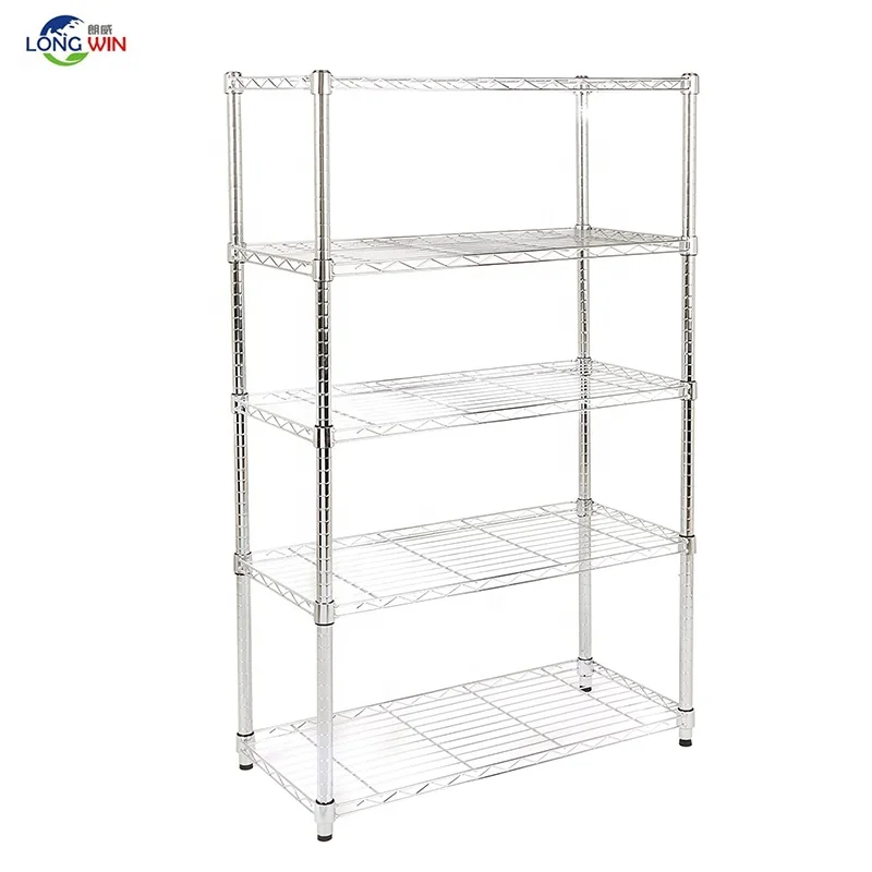 Wholesale Medium Duty Home Multi Layer Kitchen Display Storage Stacking Home Rack Metal Wire Shelving Rack