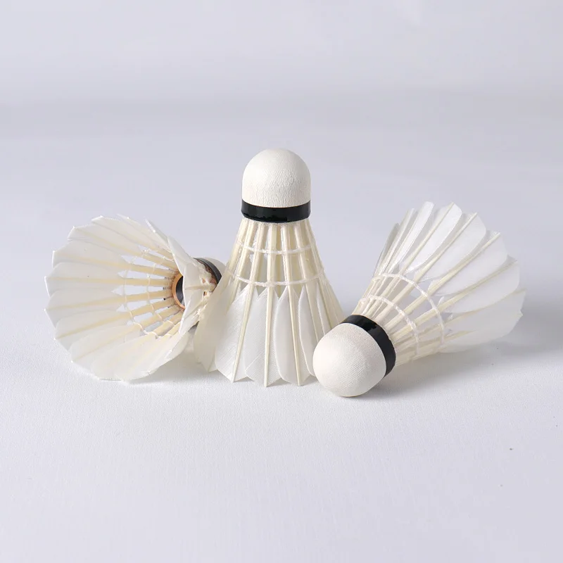 Wholesale Shuttlecock Natural Cork Raw Material Class A Goose Feather Shuttlecocks Badminton