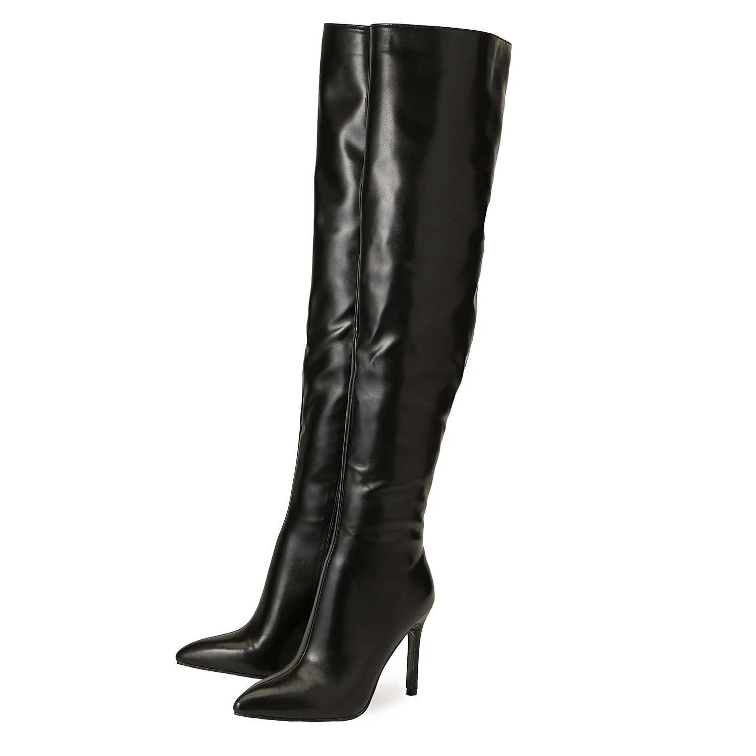 Hot Selling PU Leather Long Boots Thigh High 11 CM Stripper women Heel shoes Over-the-knee high shoes Ladies Boots Women