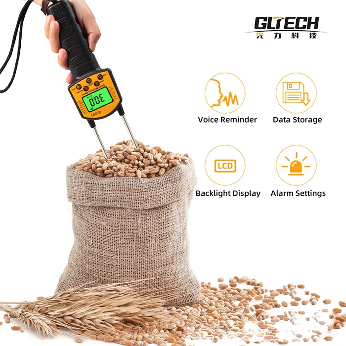 GLTech Digital Vegetable Seed Moisture Meter Seed Rice wheat corn barley sorghum pellet feed Moisture Meter