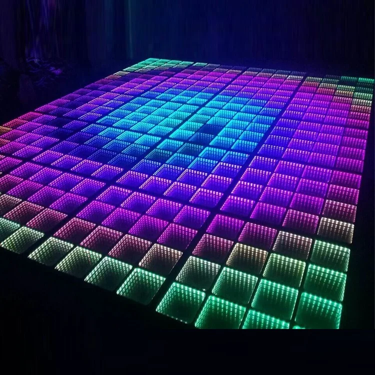 Wireless Tempered Glass DMX RGB Color 3D Infinity Mirror Led Dance Floor