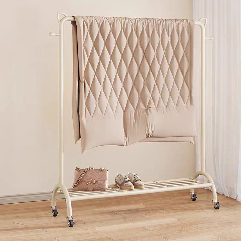 Factory Price Rolling Garment Rack Household Easy Installation Clothes Hanger And Shoe Rack