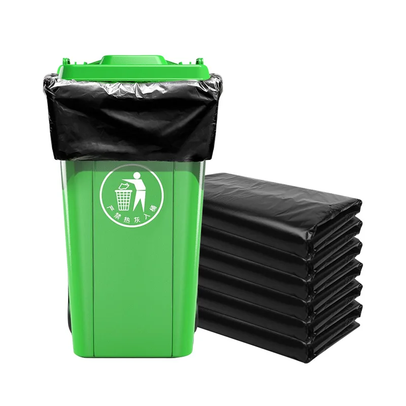 Черный сверхмощный пластиковый переработанный оптом hdpe 35 л 100 строительный пакет мешок для мусора 120