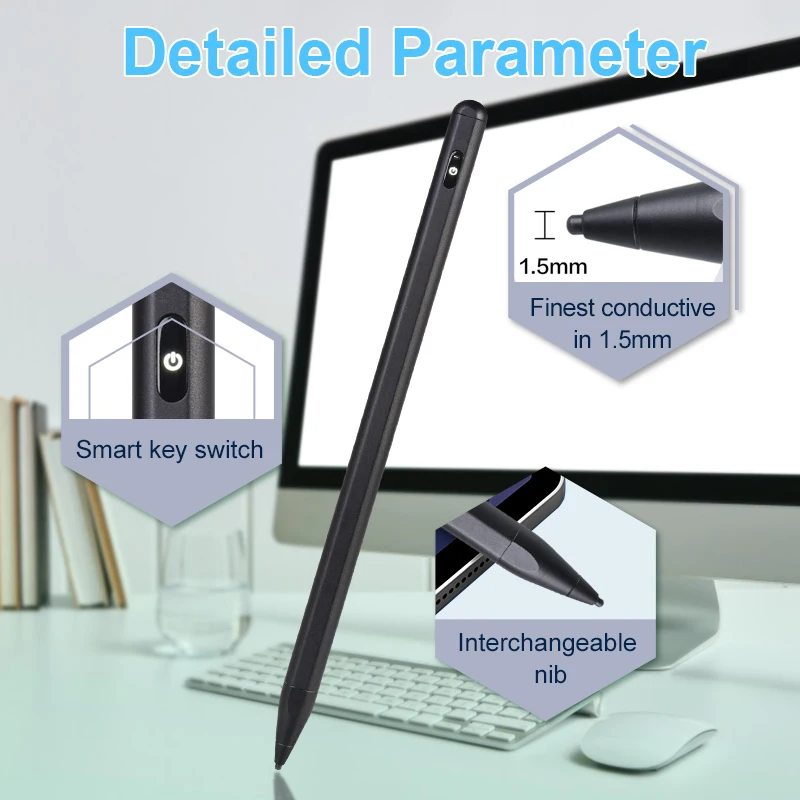 YKS Active Capacitive Metal Stylus Pen For An Droid&ios Universal Tablet Touch Pen Smooth Writing Touch Screen Pen