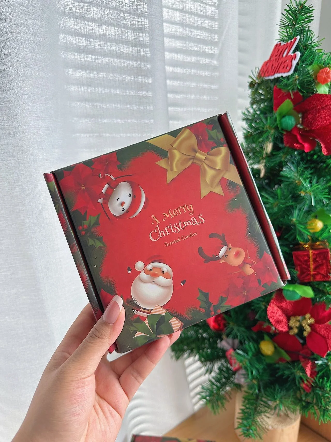 4pcs/pack Christmas Gift Box Tin Scented Candles Wholesale Custom Soy Wax Candle Tin Set Xmas Gift