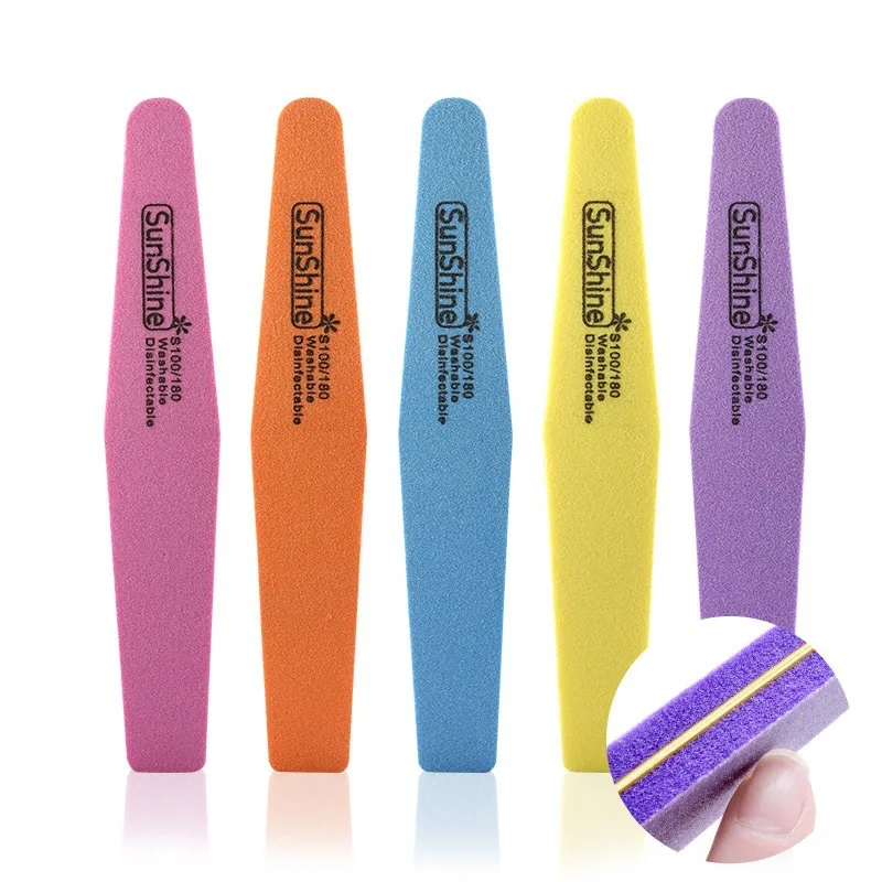 Amazon Hot New Professional Rhombus Nail file 100/180 Sandpaper Sanding files Polishing files nails grinding equipment manicure