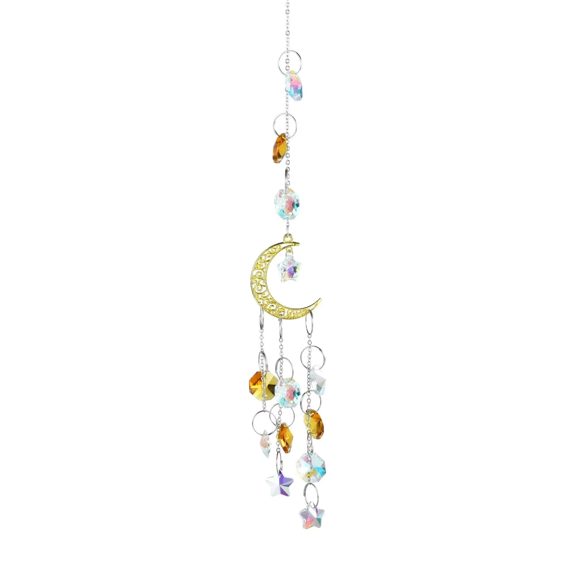 Wholesale hanging moon suncatche wind chime k9 suncatcher crystal prism crystal suncatchers