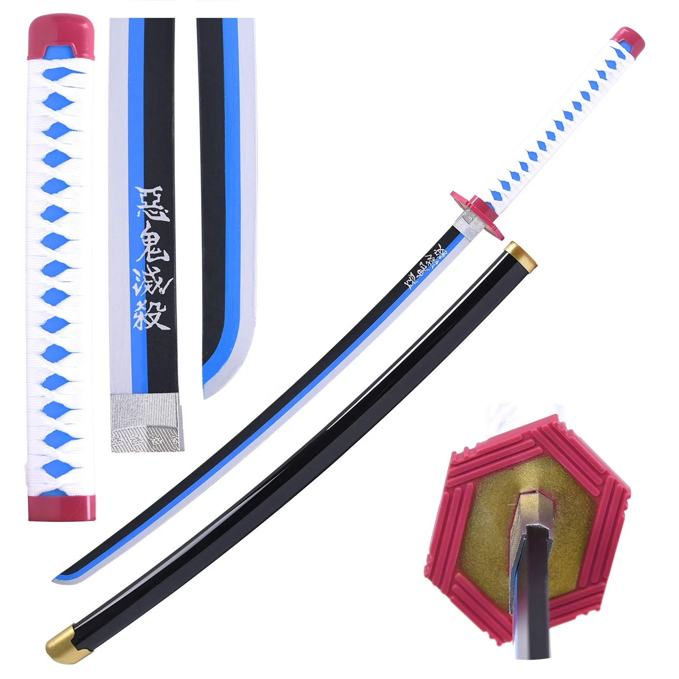 Popular Anime Sword  Demon Slayer Tomioka Giyuu Bamboo Crafts Toy Swords