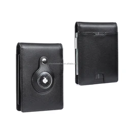 Тонкий Карманный Кошелек из искусственной кожи с RFID-блокировкой, мужской минималистичный держатель для карт, кошелек, держатель для Airtag