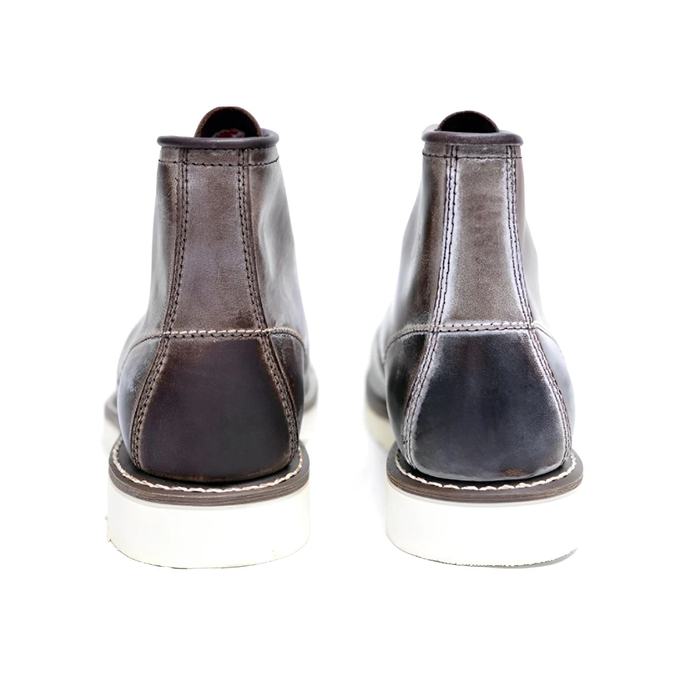 Trendy Genuine Leather Casual Boots Lace-up Gray Breathable Waterproof Outdoor Chukka Shoes for Men Customize Logo