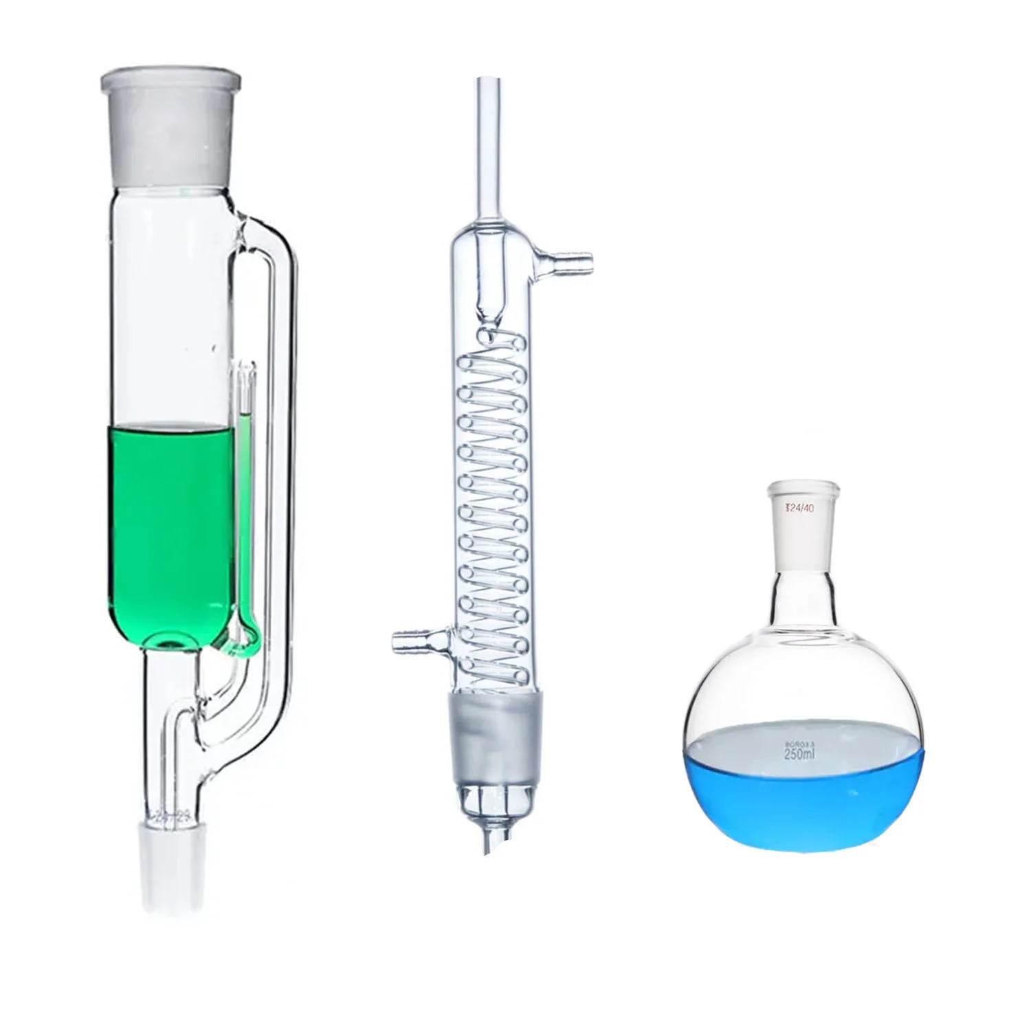 Soxhlet Extraction Apparatus Used In Lab Glassware