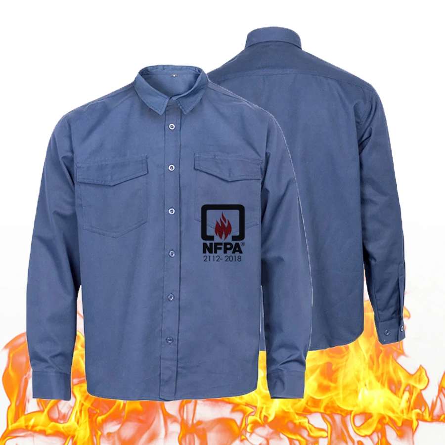 7oz Cotton Nylon Flame Retardant Long Sleeve Shirt