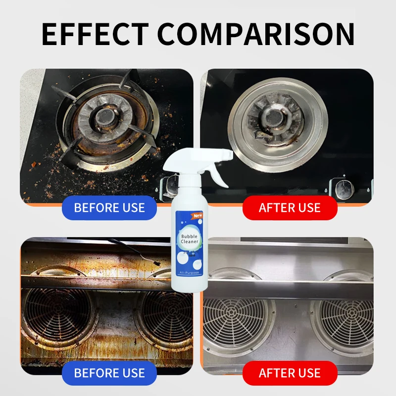 Kitchen Grease Cleaner Remove Multi-Purpose Foam Cleaner Bubble Cleaner Household Cleaning Tool Bubble Spray Kitchen 200ml