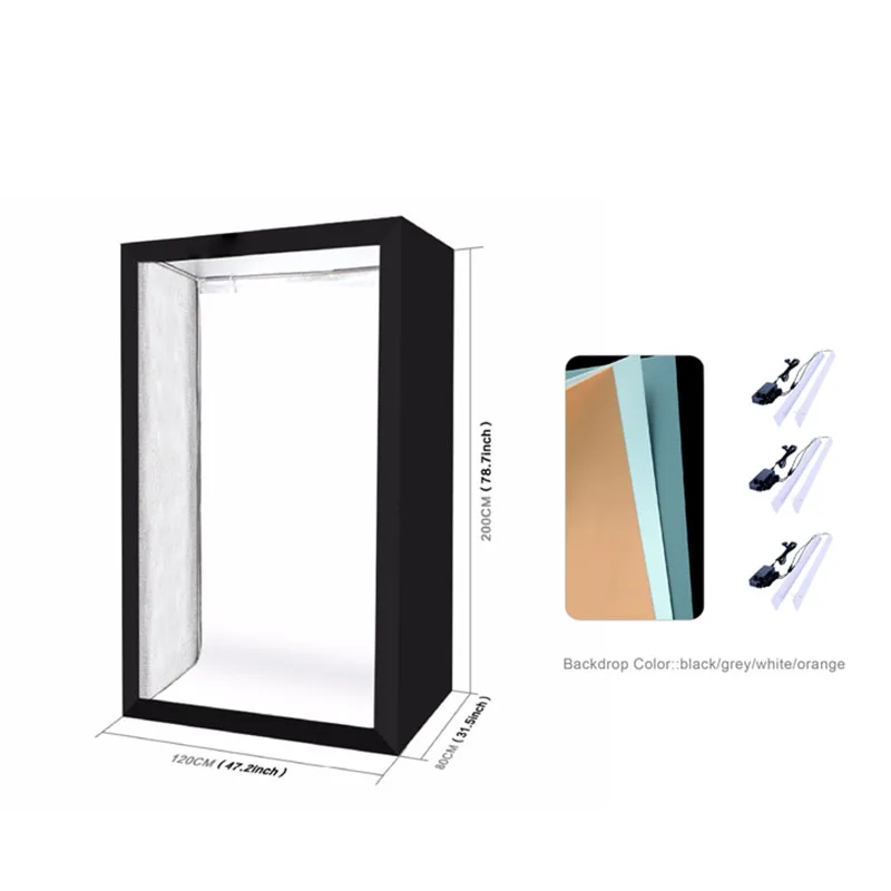 200cm LED Lightbox Folding Softbox Shooting Tent With 4 Colors Background Movable LED Lights For Studio Photo Photography Box