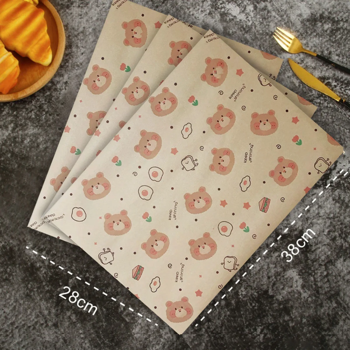 Shawarma Wrap Cream Wrapping Paper Roll  Papel Alimentario Personalizado