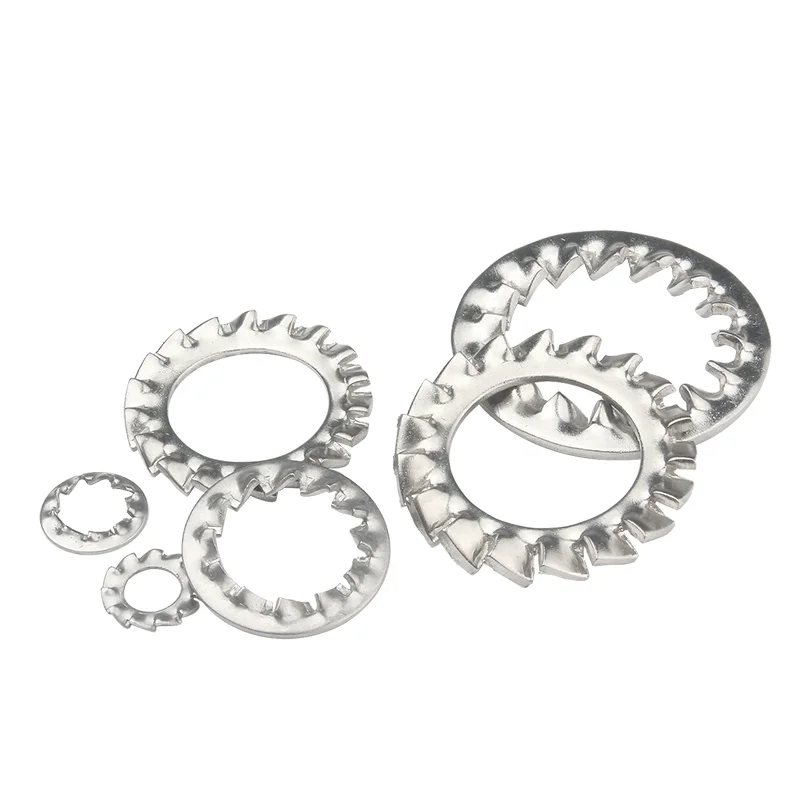 High Strength SS316 Serrated Lock Washers With External Internal Tooth M3 M4 M5 M6 M8 M10 M12 M24 Starlock Washers Din6798a