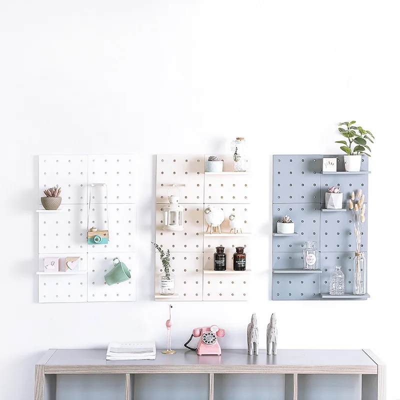 
2021 New Arrival Plastic Kitchen Pegboard Organizer Pegboard Wall Mount Storage Shelf 