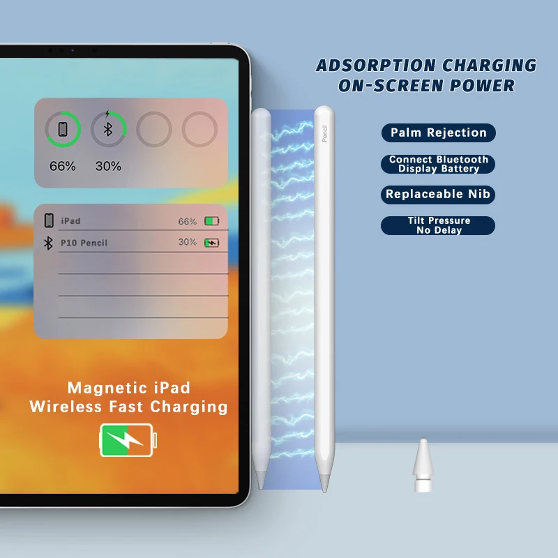 Магнитный абсорбирующий стилус, 10,2 дюйма, планшет для рисования и стилус, ручка для отвода пальмы, Apple, аксессуары, стилус для Ipad