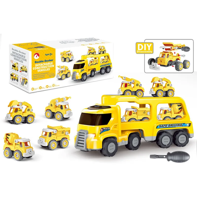 kids toys car trucks for 3 4 5 6 year old boys girls small crane mixer dump excavator toy