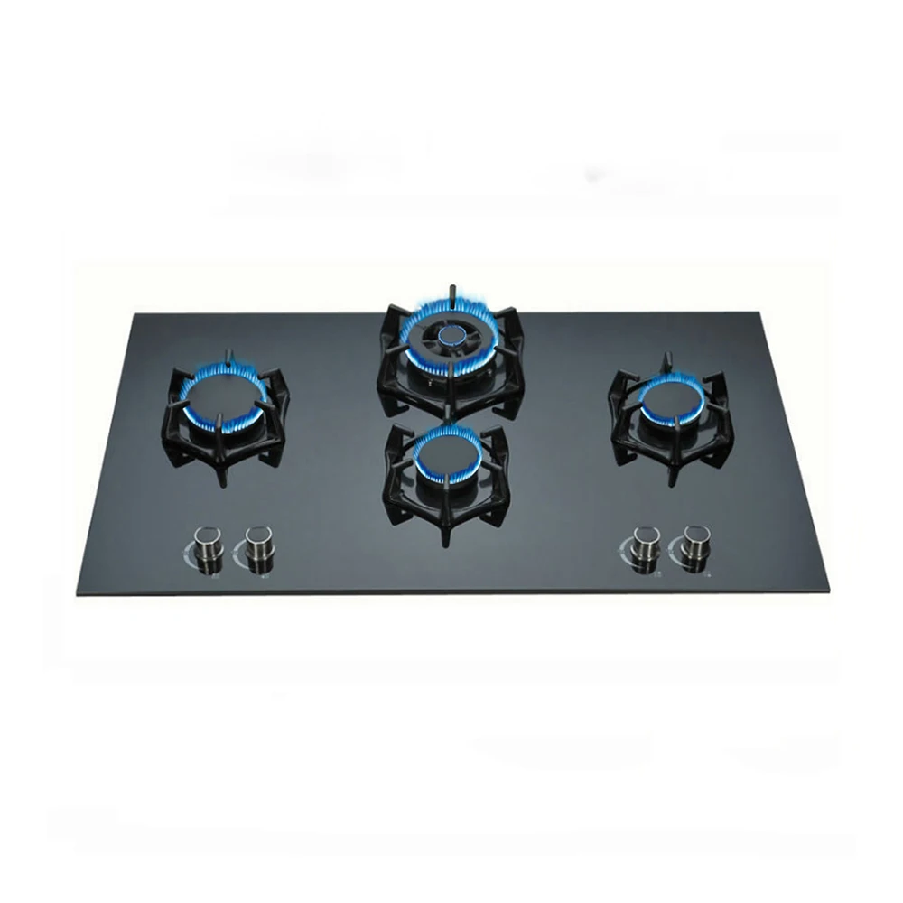 Gas Hob Natural LPG GAS 4 Burners Factory Professional Tempered Glass Built In Gas And Electric Hob