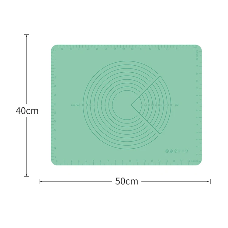 Wholesale Non-stick Food Grade 50*40cm thickening rolling dough debossed baking silicone pastry mat
