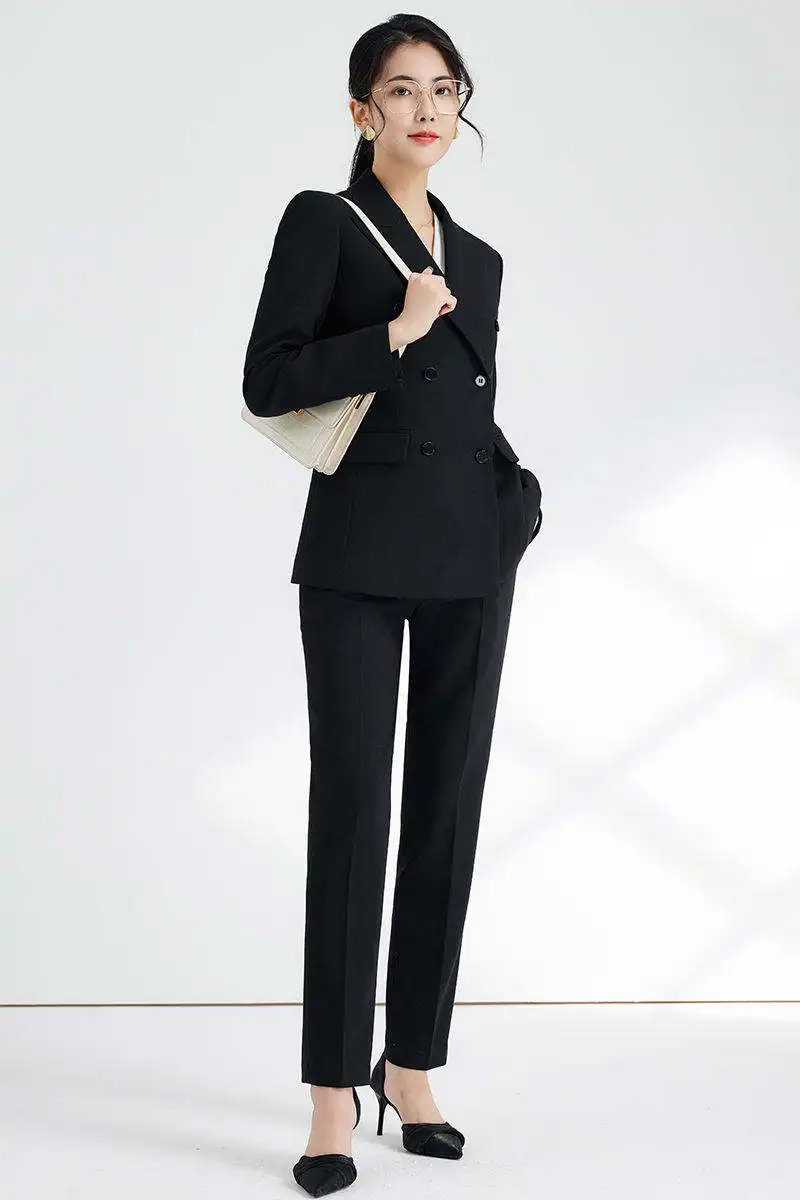 Women Autumn New Arrivals Ladies Elegant Solid Color Suits Set For Women Coat And Pants Set Business Suits