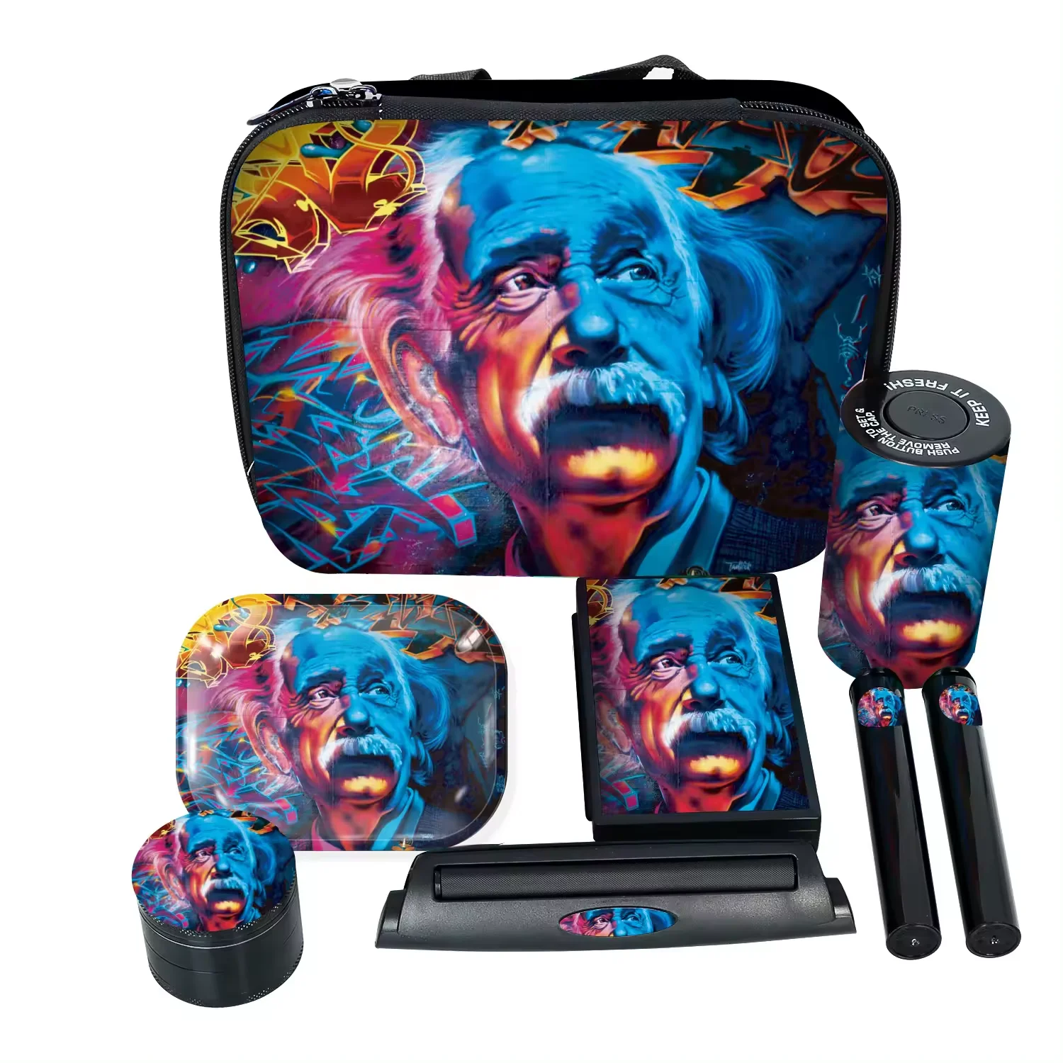 Free Samples Wholesale 7 in 1 Smoking Accessories Set Cigarette Herb Rolling Tray Grinder Smoking Kit Set