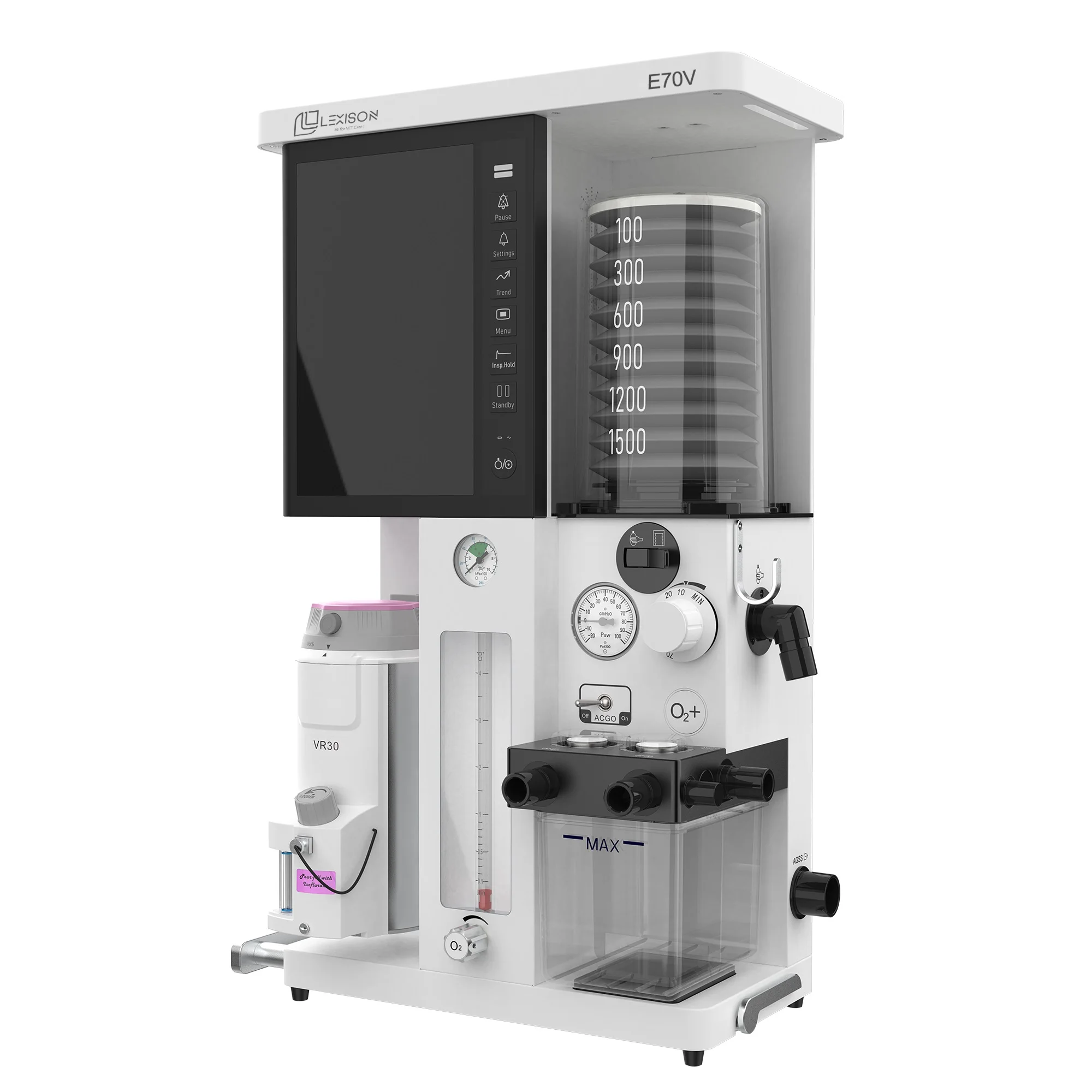 Lexison PRAT-E70V High quality Mobile Veterinary use Turbine Driven Ultra-compact Anesthesia Machine with ventilator