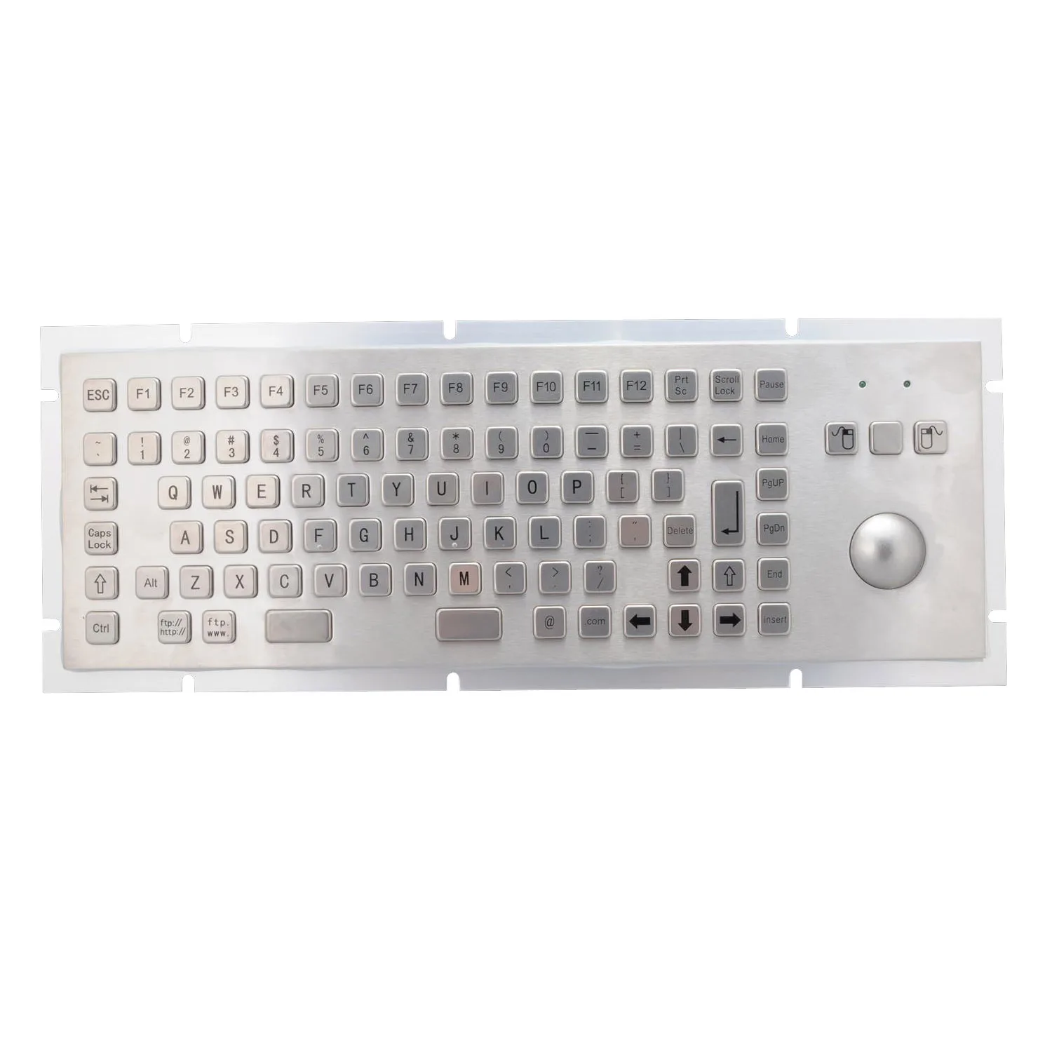 medical stainless steel metal keyboard with trackball
